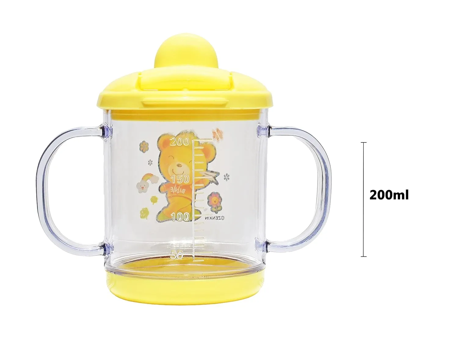 THE LITTLE LOOKERS Premium Quality Bpa Free Unbreakable Sippy Cup (Sipper Mugs for Kids/Children/Babies/Infants) Spout Infant PP/Glass Look Water/Juice Training Sipper Cup with Handles-200ml