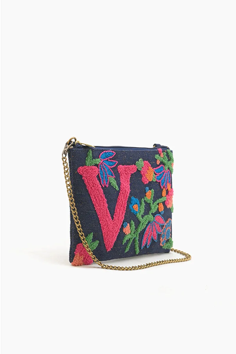 V Floral Crossbody Bag