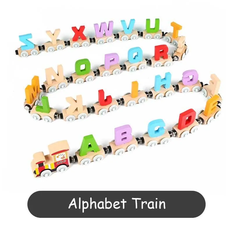 Wooden Animals Train Set