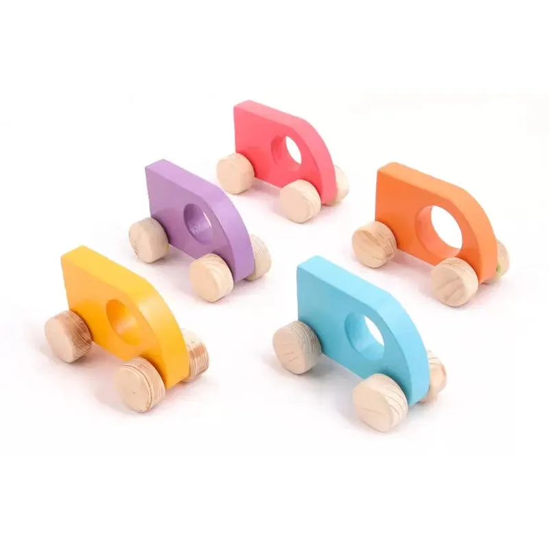 Wooden Push Toy Violet Mini Sumo Car for Kids - Small Size