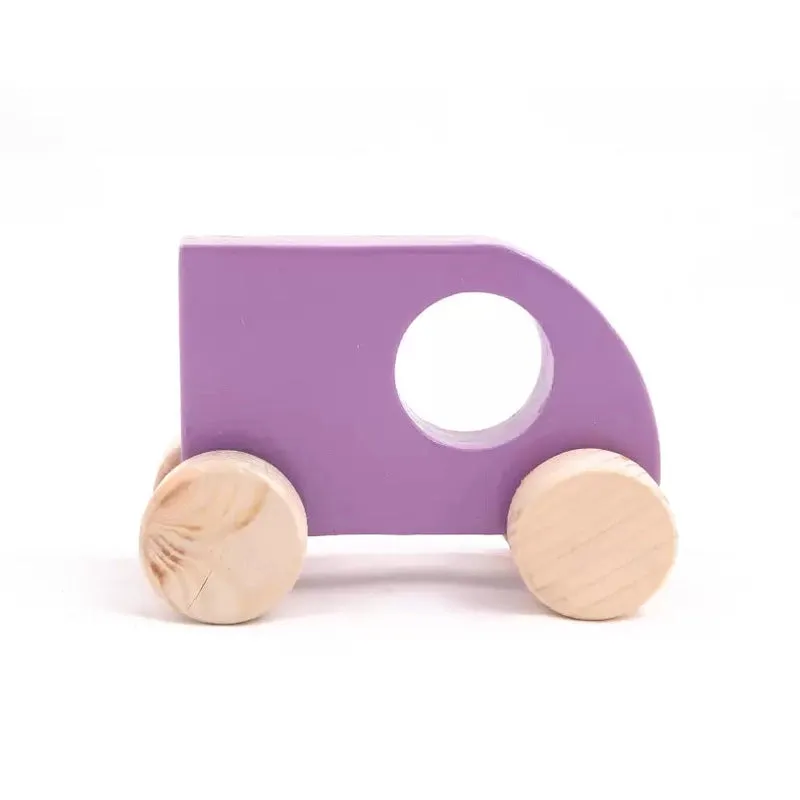 Wooden Push Toy Violet Mini Sumo Car for Kids - Small Size