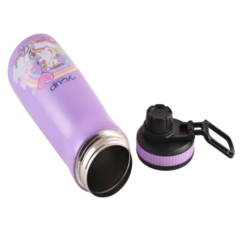 Youp Stainless steel purple color Unicorn kids water bottle EURO - 750 ml