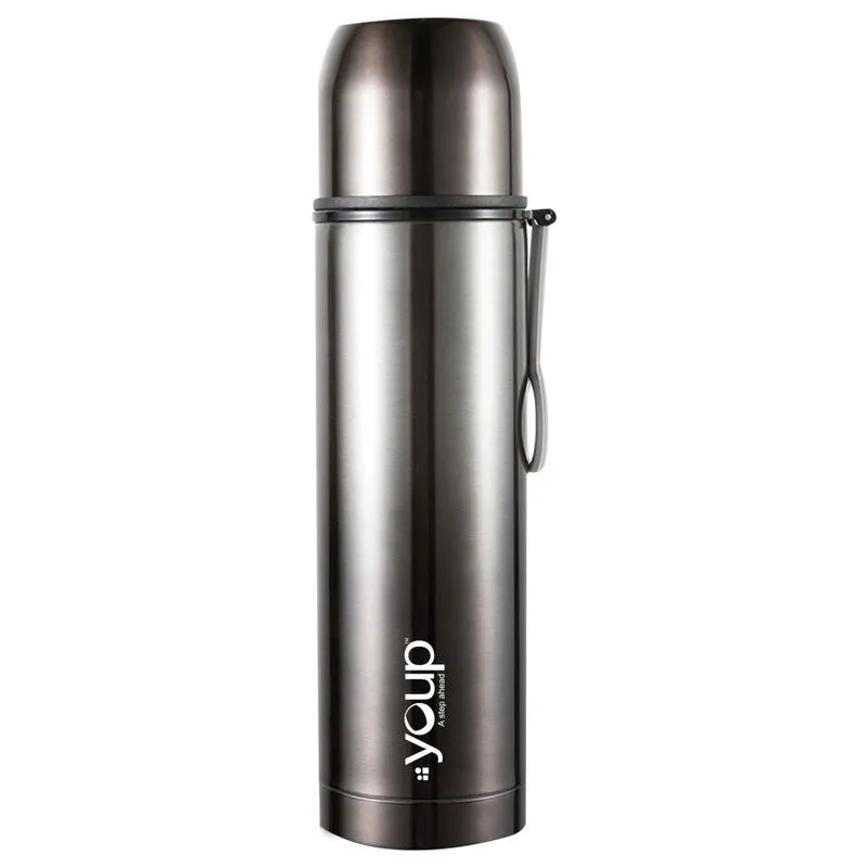 Youp Thermosteel Insulated Black Color Water Bottle With Cup Cap YP514 - 500 ml