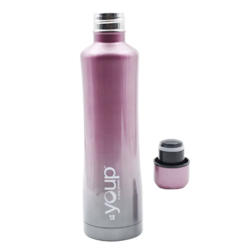 Youp Thermosteel Insulated Pink and Grey color Water Bottle  - 500 ml