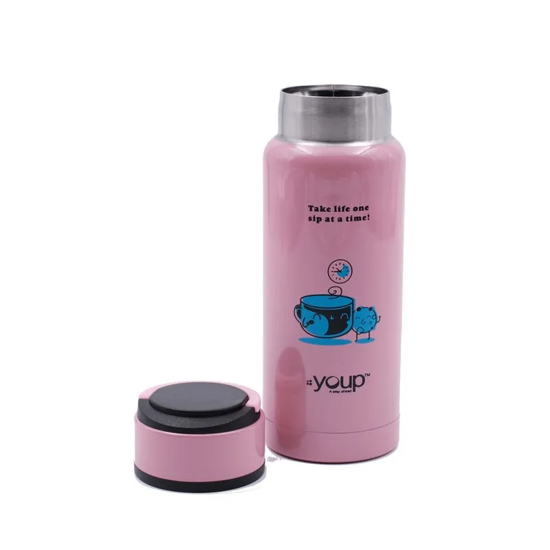 Youp Thermosteel Insulated Pink Color kids Water Bottle - 350 ml