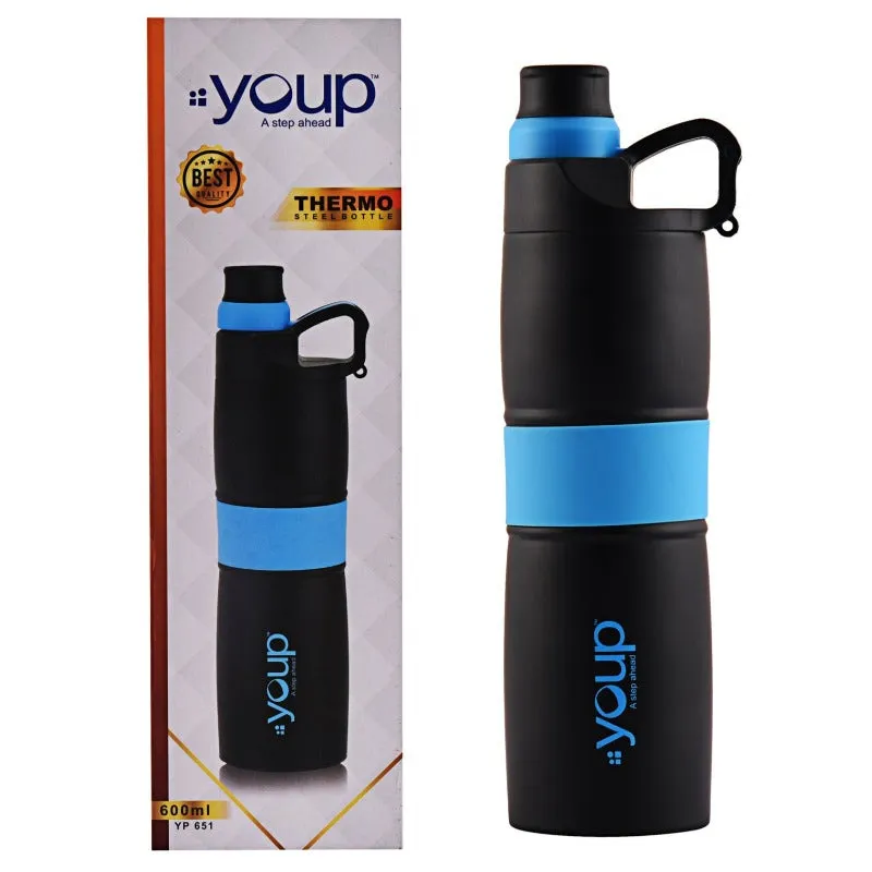 Youp Thermosteel Insulated Sky Blue Color Water Bottle GRIPPY - 650 ml